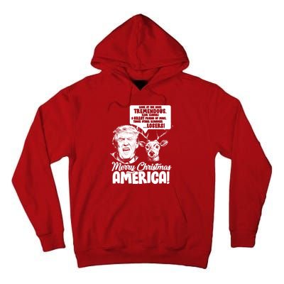 Merry Christmas America Trump Reindeer Tall Hoodie