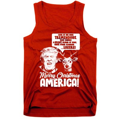 Merry Christmas America Trump Reindeer Tank Top