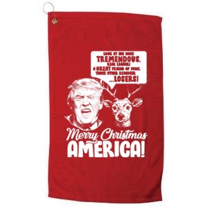 Merry Christmas America Trump Reindeer Platinum Collection Golf Towel