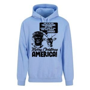 Merry Christmas America Trump Reindeer Unisex Surf Hoodie