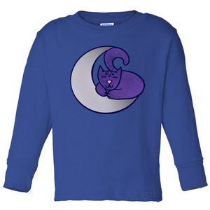 Moon Cat Artwork Cat Witch Design Gift Toddler Long Sleeve Shirt