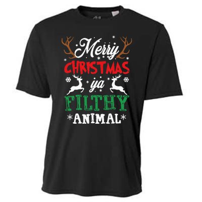 Merry Christmas Animal Filthy Ya Xmas Pajama Cooling Performance Crew T-Shirt