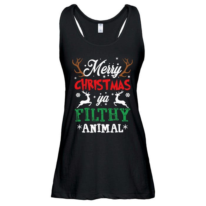 Merry Christmas Animal Filthy Ya Xmas Pajama Ladies Essential Flowy Tank