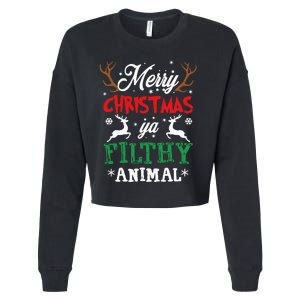 Merry Christmas Animal Filthy Ya Xmas Pajama Cropped Pullover Crew