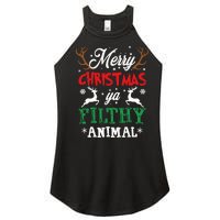 Merry Christmas Animal Filthy Ya Xmas Pajama Women's Perfect Tri Rocker Tank