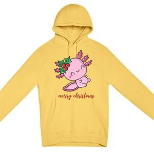 Merry Christmas Axolotl Cute Holiday Premium Pullover Hoodie