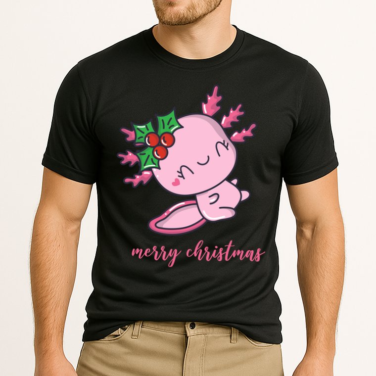 Merry Christmas Axolotl Cute Holiday Performance Shirt
