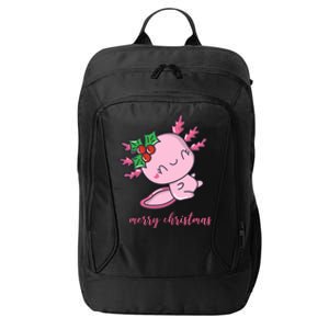 Merry Christmas Axolotl Cute Holiday City Backpack