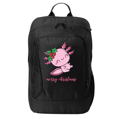 Merry Christmas Axolotl Cute Holiday City Backpack