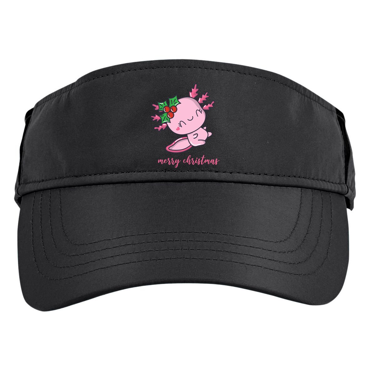 Merry Christmas Axolotl Cute Holiday Adult Drive Performance Visor
