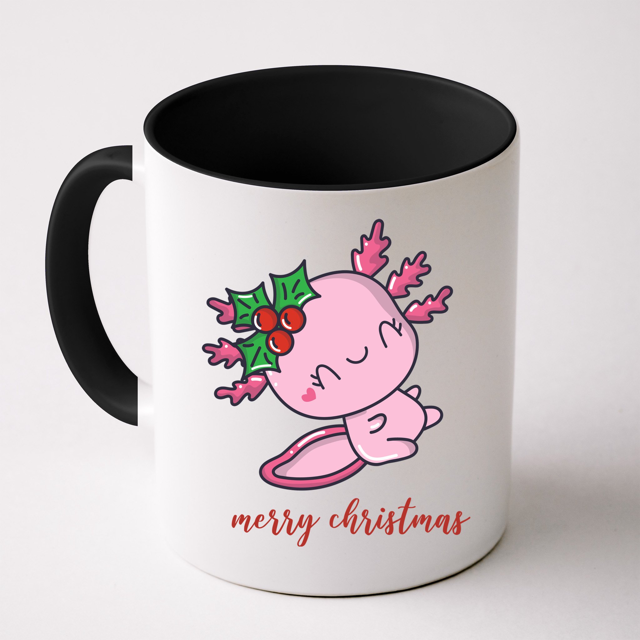 Merry Christmas Axolotl Cute Holiday Mug