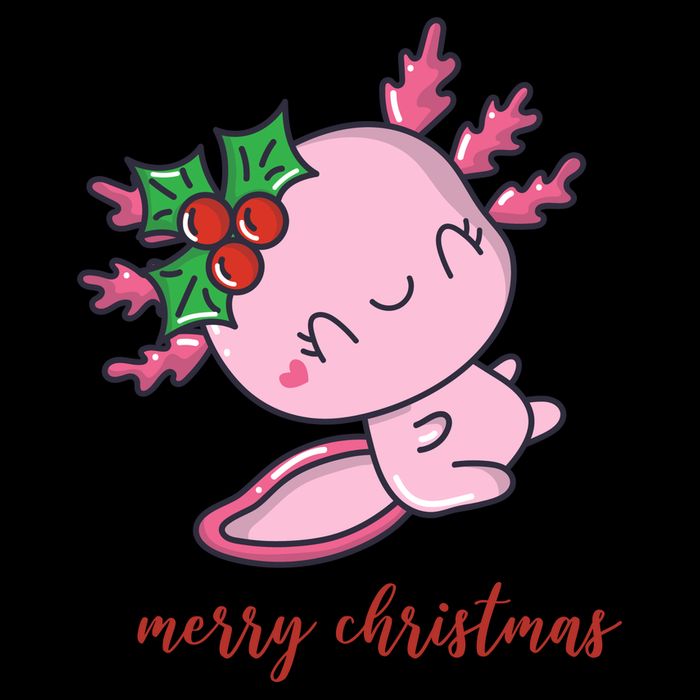 Merry Christmas Axolotl Cute Holiday Mug