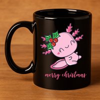 Merry Christmas Axolotl Cute Holiday 11oz C Handle Ceramic Mug