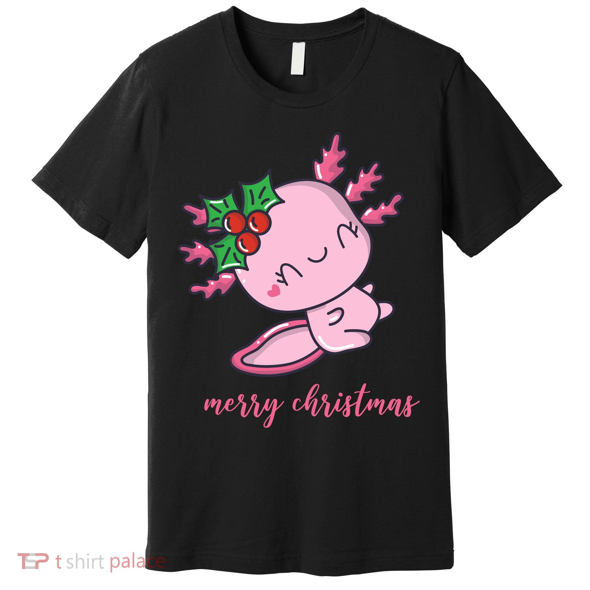 Merry Christmas Axolotl Cute Holiday Premium T-Shirt