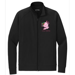 Merry Christmas Axolotl Cute Holiday Stretch Full-Zip Cadet Jacket