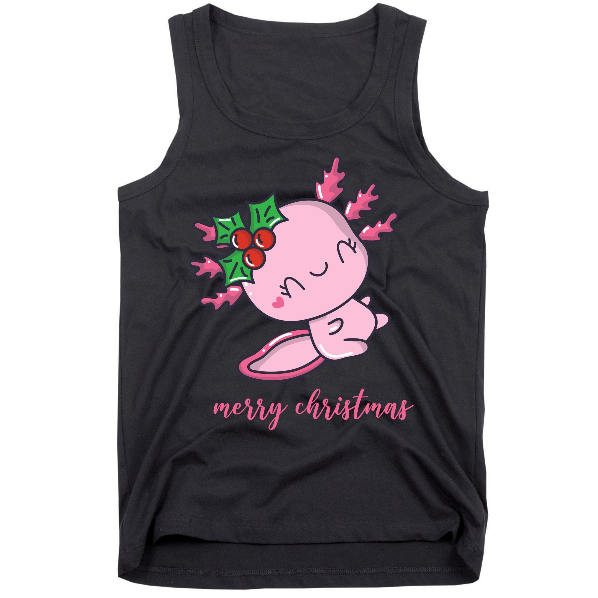 Merry Christmas Axolotl Cute Holiday Tank Top