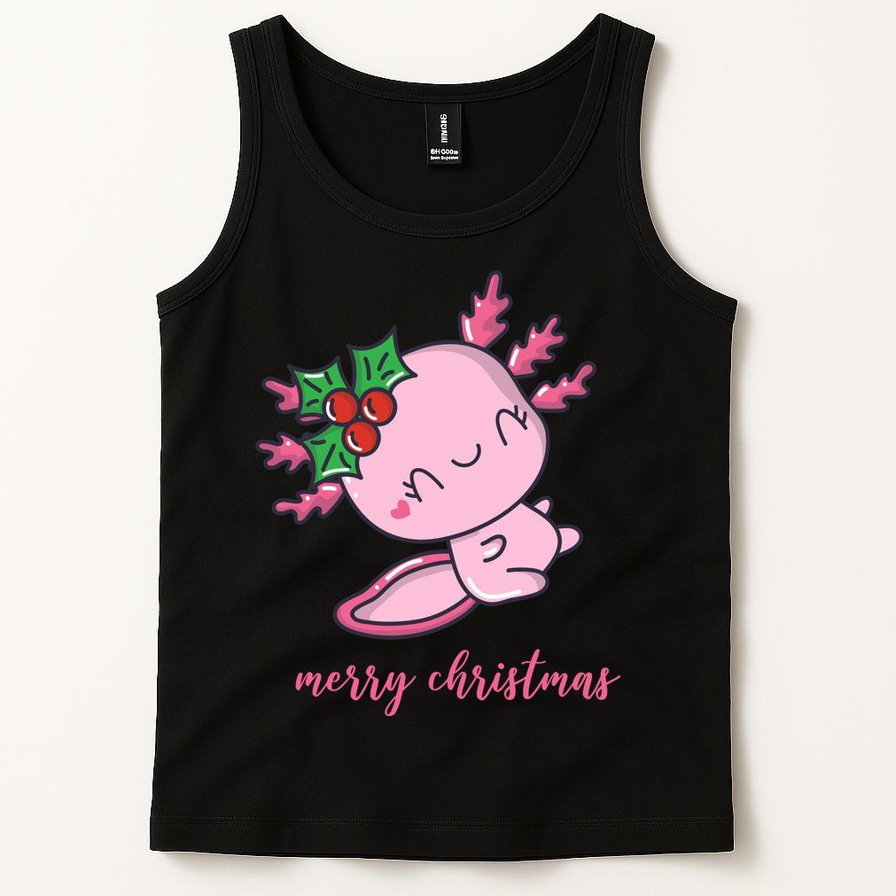 Merry Christmas Axolotl Cute Holiday Tank Top