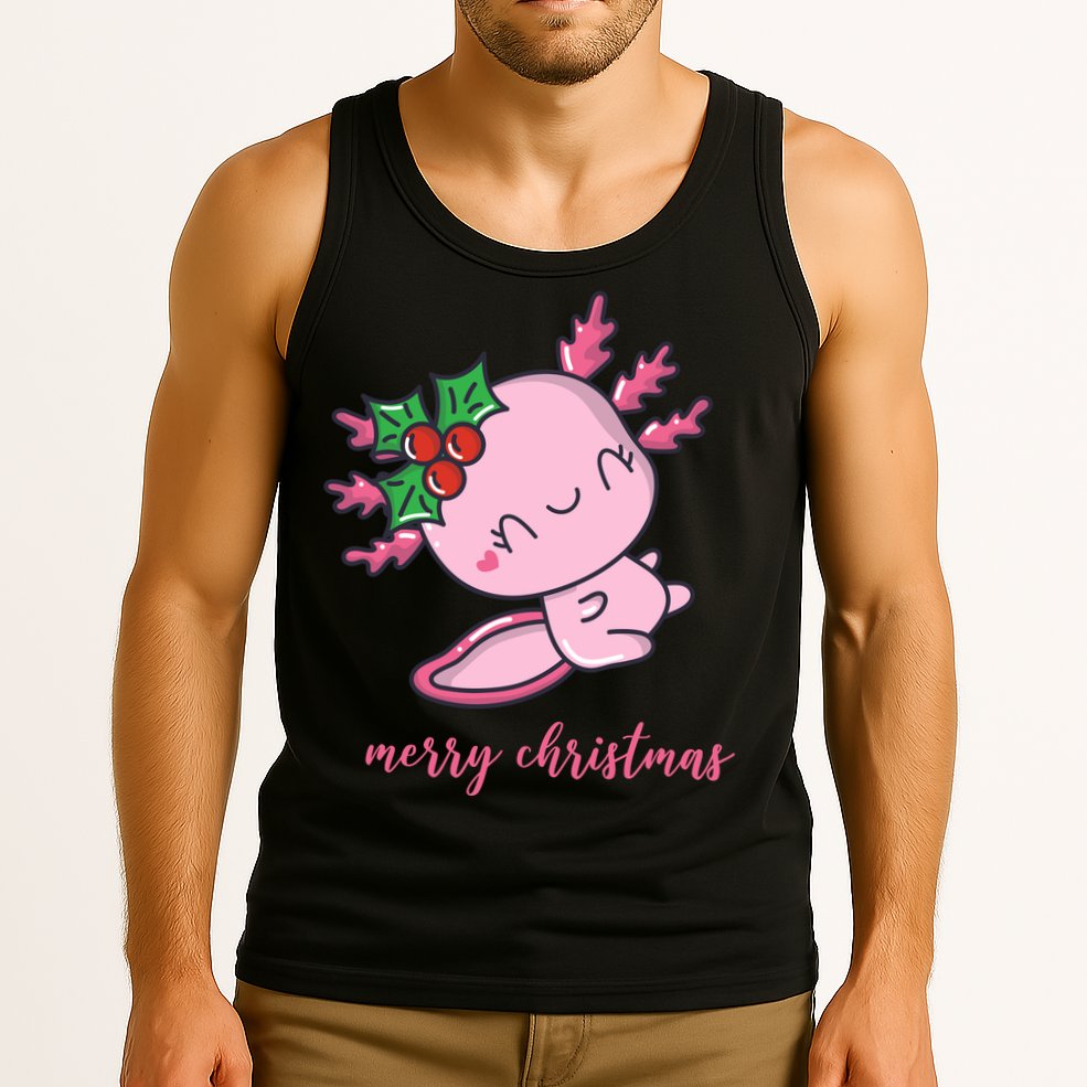 Merry Christmas Axolotl Cute Holiday Tank Top
