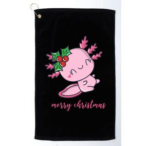 Merry Christmas Axolotl Cute Holiday Platinum Collection Golf Towel