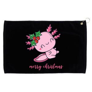 Merry Christmas Axolotl Cute Holiday Grommeted Golf Towel