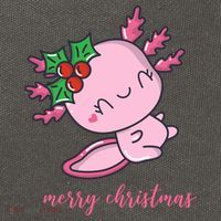 Merry Christmas Axolotl Cute Holiday Cotton Canvas Backpack