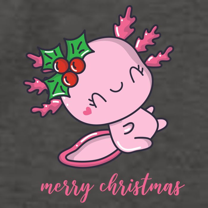 Merry Christmas Axolotl Cute Holiday Vector Backpack