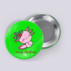 Merry Christmas Axolotl Cute Holiday Button