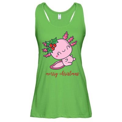 Merry Christmas Axolotl Cute Holiday Ladies Essential Flowy Tank