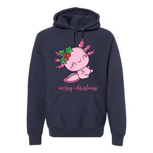 Merry Christmas Axolotl Cute Holiday Premium Hoodie