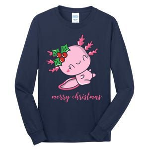 Merry Christmas Axolotl Cute Holiday Tall Long Sleeve T-Shirt