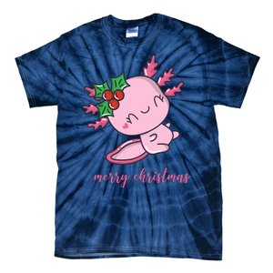 Merry Christmas Axolotl Cute Holiday Tie-Dye T-Shirt