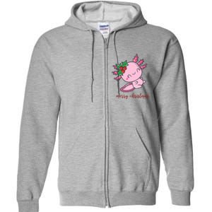 Merry Christmas Axolotl Cute Holiday Full Zip Hoodie