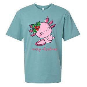 Merry Christmas Axolotl Cute Holiday Sueded Cloud Jersey T-Shirt