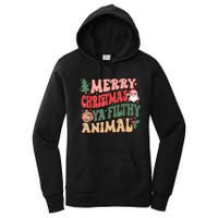 Merry Christmas Animal Filthy Ya Groovy Xmas Pajama Retro Women's Pullover Hoodie