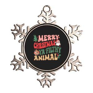 Merry Christmas Animal Filthy Ya Groovy Xmas Pajama Retro Metallic Star Ornament