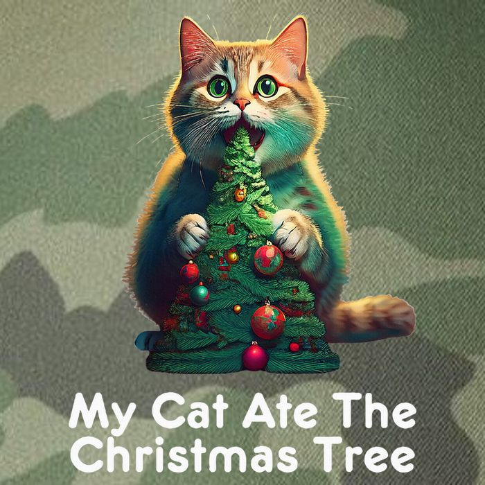 My Cat Ate The Christmas Tree Festive Holiday Apparel Legacy Tie Dye Trucker Hat