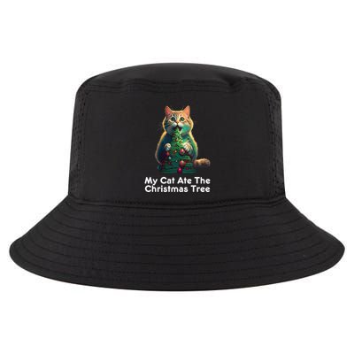 My Cat Ate The Christmas Tree Festive Holiday Apparel Cool Comfort Performance Bucket Hat
