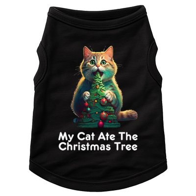 My Cat Ate The Christmas Tree Festive Holiday Apparel Doggie Tank