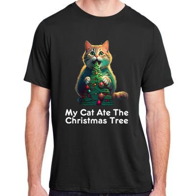 My Cat Ate The Christmas Tree Festive Holiday Apparel Adult ChromaSoft Performance T-Shirt