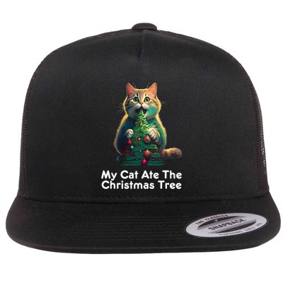 My Cat Ate The Christmas Tree Festive Holiday Apparel Flatbill Hat