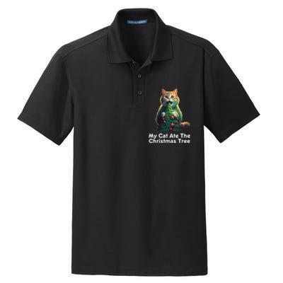 My Cat Ate The Christmas Tree Festive Holiday Apparel Dry Zone Grid Polo