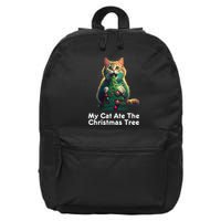 My Cat Ate The Christmas Tree Festive Holiday Apparel 16 in Basic Backpack
