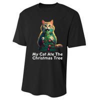 My Cat Ate The Christmas Tree Festive Holiday Apparel Performance Sprint T-Shirt