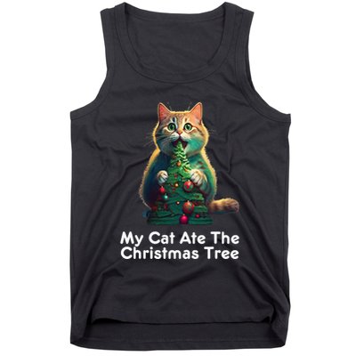 My Cat Ate The Christmas Tree Festive Holiday Apparel Tank Top
