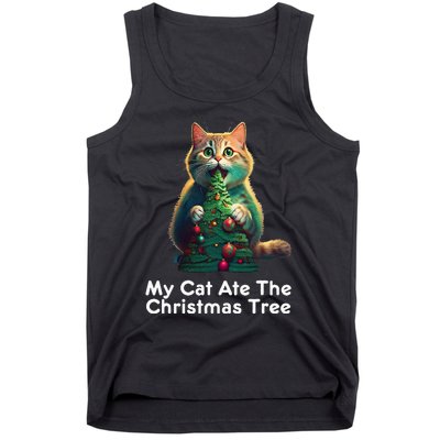 My Cat Ate The Christmas Tree Festive Holiday Apparel Tank Top