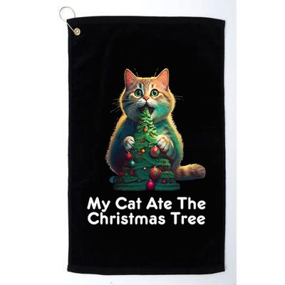My Cat Ate The Christmas Tree Festive Holiday Apparel Golf Towel