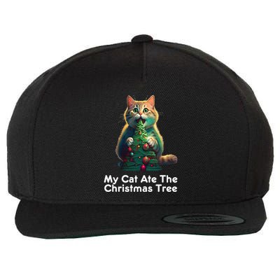 My Cat Ate The Christmas Tree Festive Holiday Apparel Wool Snapback Cap