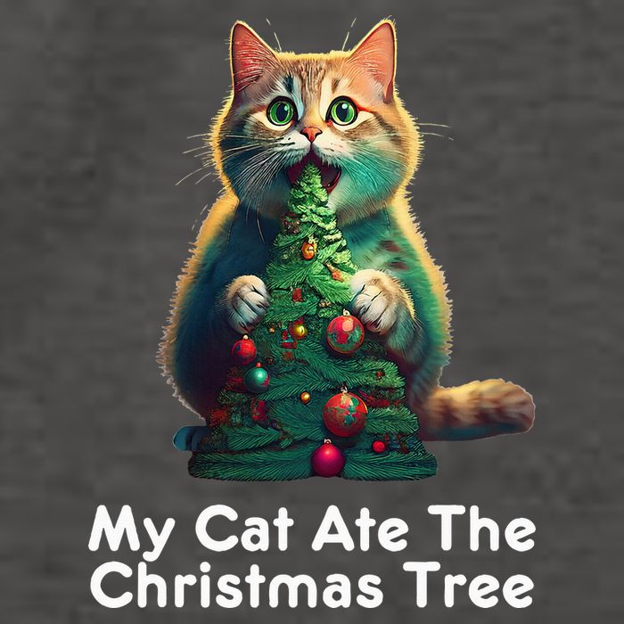 My Cat Ate The Christmas Tree Festive Holiday Apparel Vector Backpack