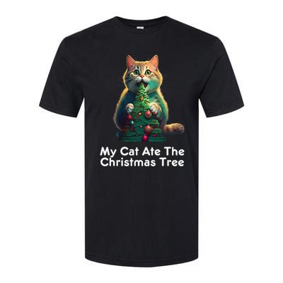 My Cat Ate The Christmas Tree Festive Holiday Apparel Softstyle CVC T-Shirt