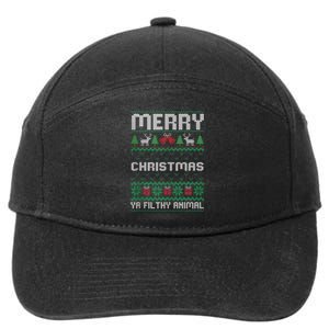 Merry Christmas Animal Filthy Ya Ugly Xmas Family Matching 7-Panel Snapback Hat